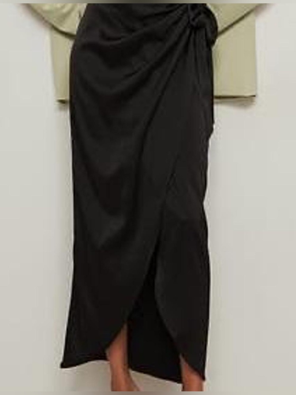 NAKD Black Wrap Satin Maxi skirt